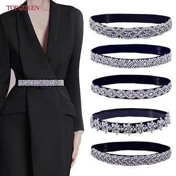 TOPQUEEN elastiniai diržai moteris prabanga moterų cinturones ceinture elastique femme cinturon con diamantes cintura elastica donna