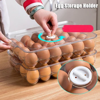 24Grid Kiaušinių Laikymo Turėtojas Balionėlis Didina Plastikinių Kiaušinių Konteinerio Dėžutėje Šaldytuve Šviežios saugojimo Dėžutė Virtuvės Talpykla