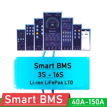 3S - 16S Smart BMS 40A 80A 100A 150A Li-ion LiFePo4 ličio Baterija Apsaugos Valdybos Balansas w 