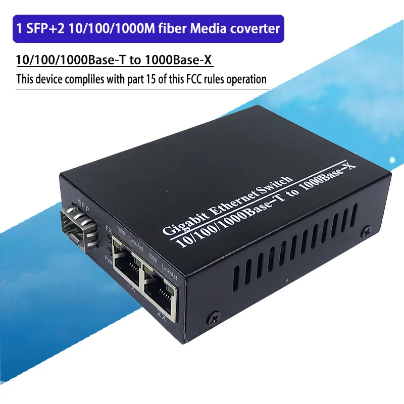 SFP Pluošto media Converter om RJ45 Gigabit Media Converter SFP 2*10/100/1000 M Ethernet Keitiklis radijo stotele pluošto